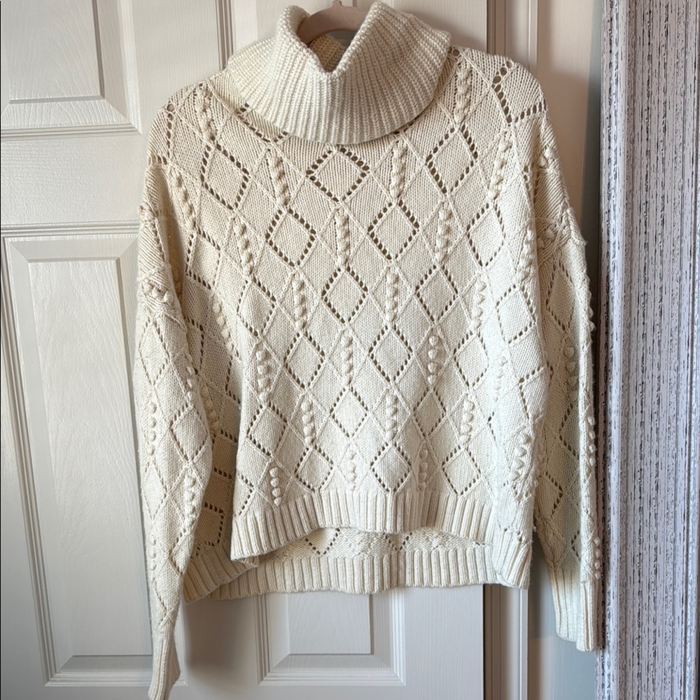 LOFT Cozy Cream Turtleneck Sweater